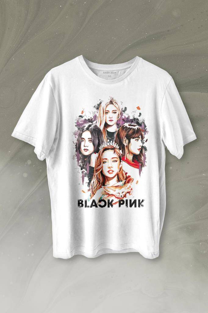 BlackPink Kızları Jennie Rose Lisa Jisoo Baskılı Tişört Unisex