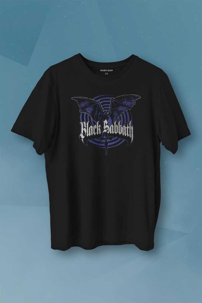 Black Sabbath Rock Müzik Ozzy Metal Music Yarasa Baskılı Siyah Tişört Unisex