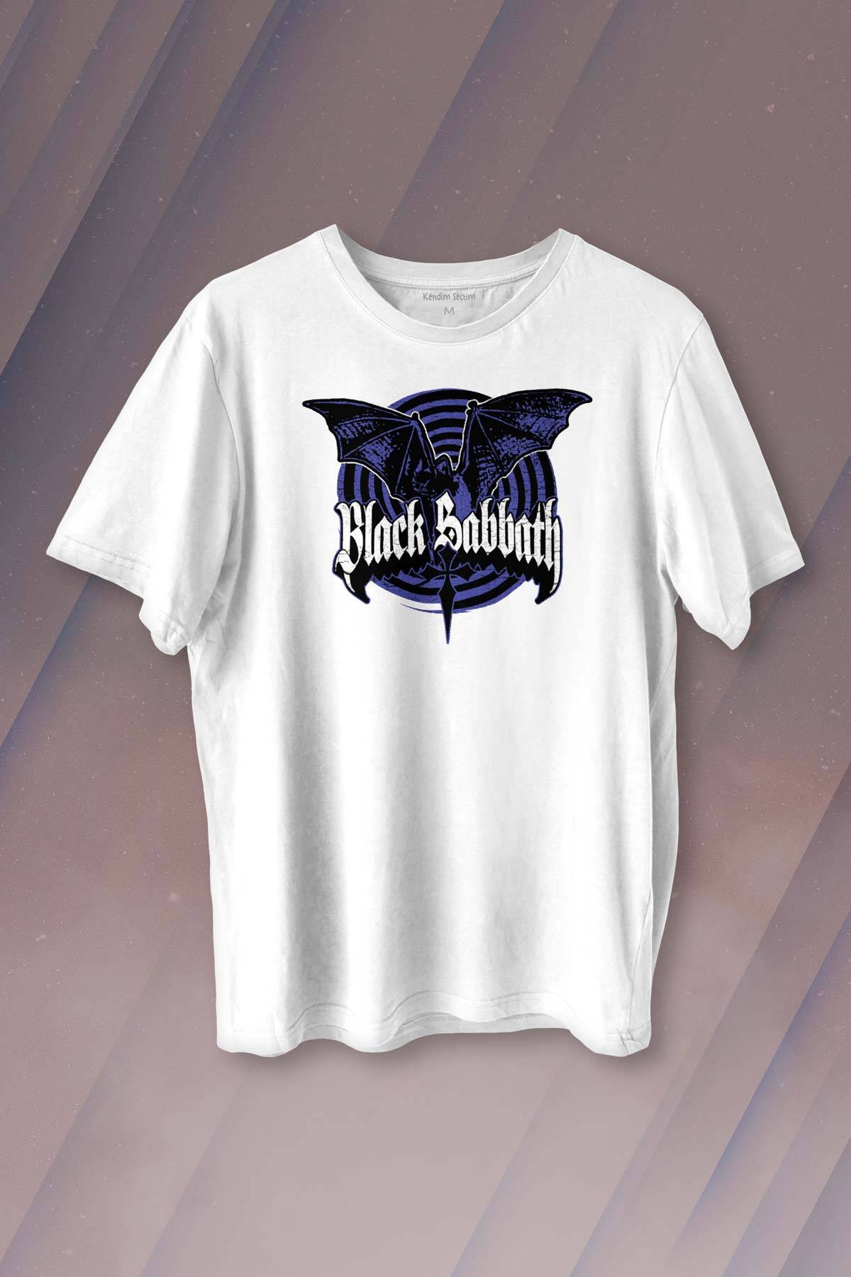 Black Sabbath Rock Müzik Ozzy Metal Music Yarasa Baskılı Tişört Unisex T-shirt - 1