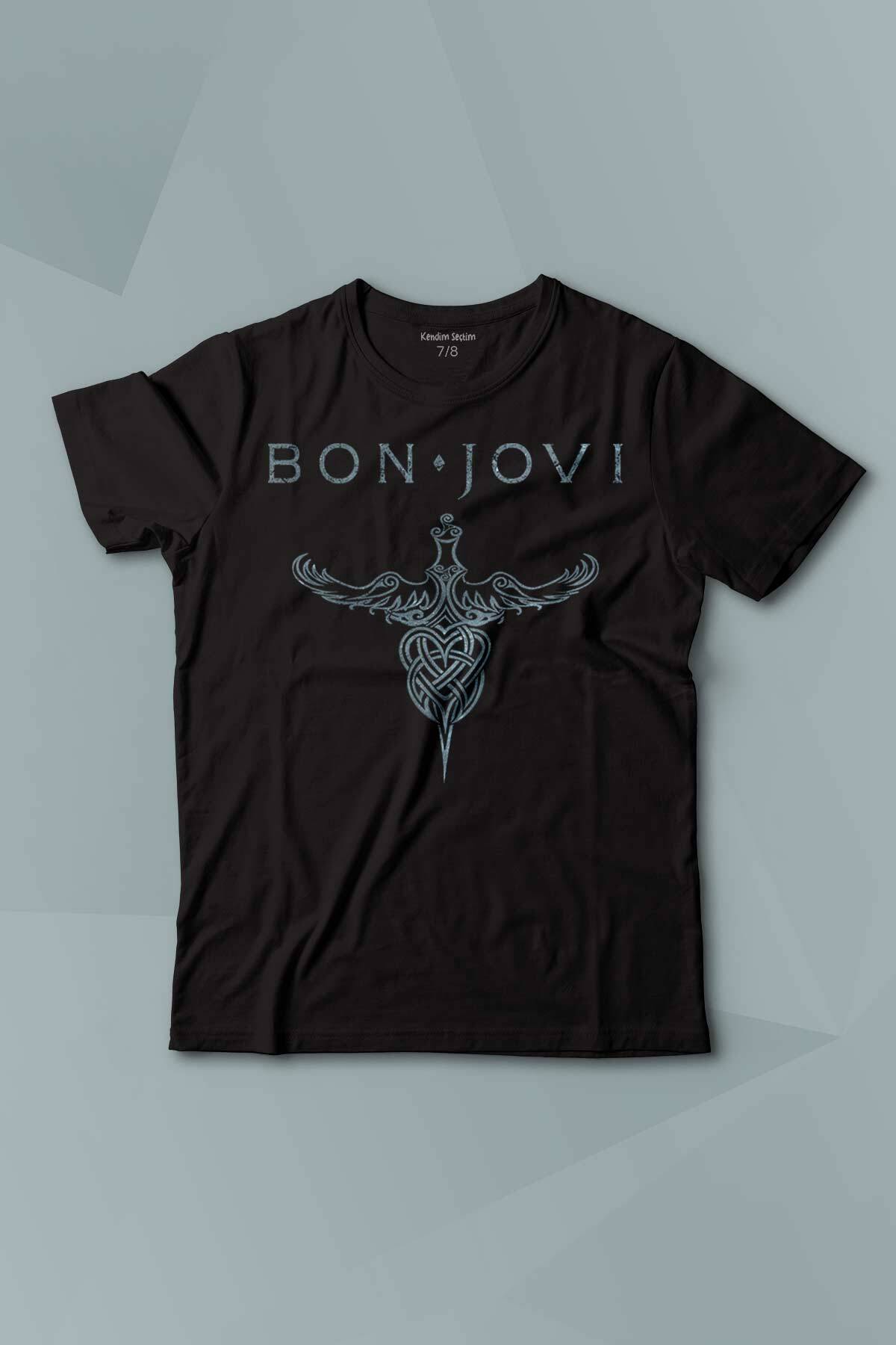Bon Jovi Rock Music Gitar Müzik Baskılı Çocuk Tişört Kısa Kollu