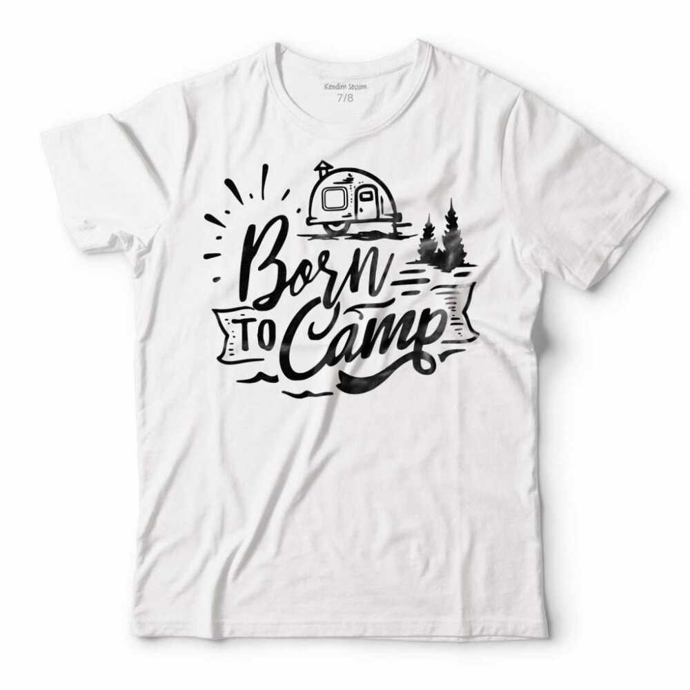Born To Camping Kamp Kampçı Tatil Trekking Çocuk Tişört