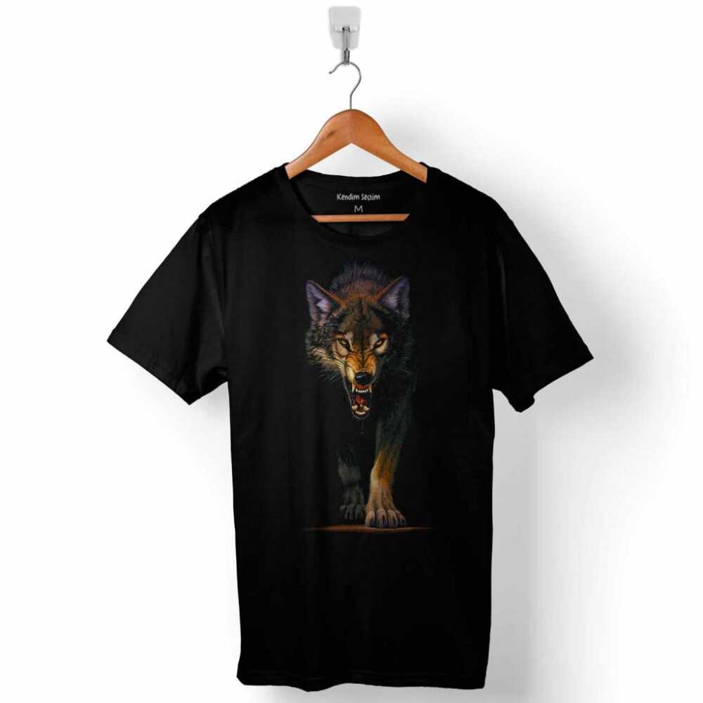 Bozkurt Head Wolf Boz Kurt Kafası Göktürk Eski Türkçe Baskılı Tişört Unisex