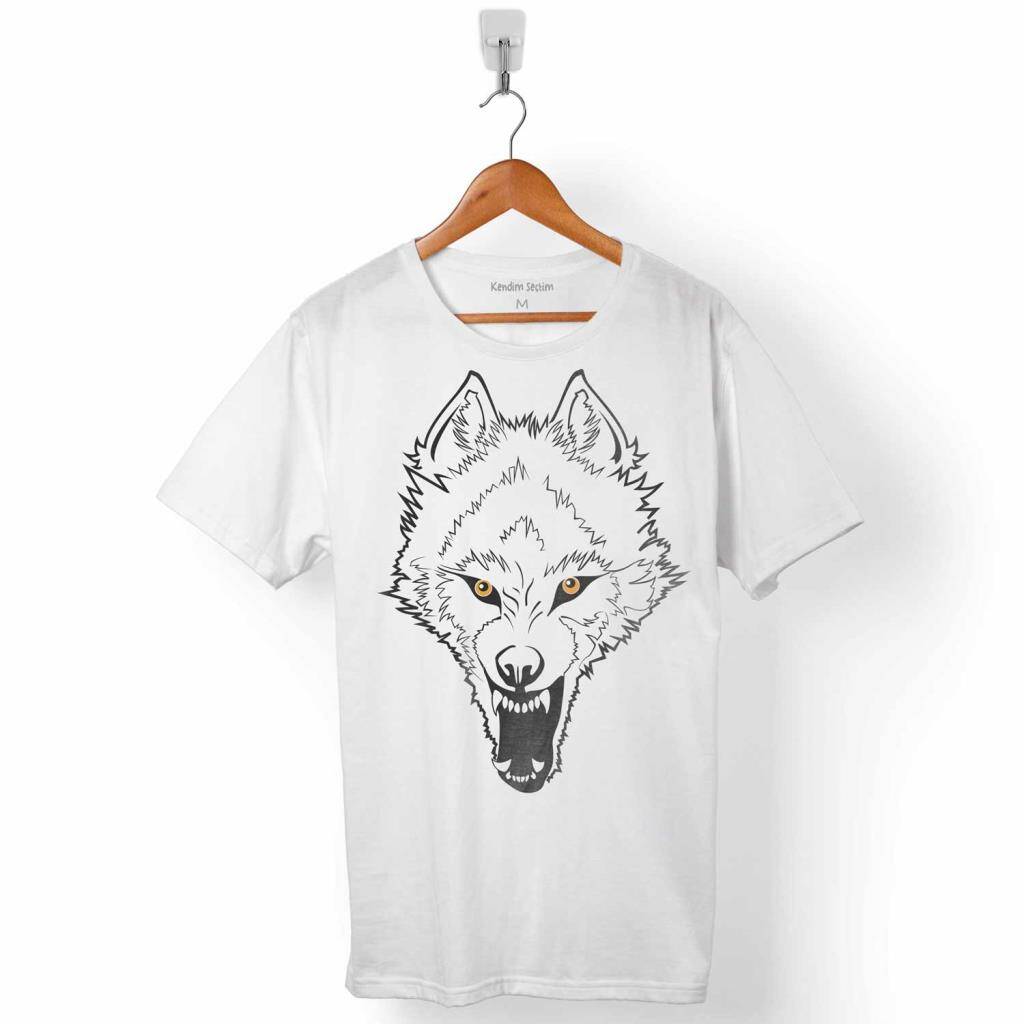 Bozkurt Head Wolf Kurt Kafası Erkek Tişört