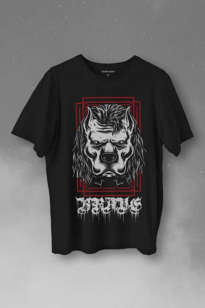 Brave Dog Head Stay Strong Güçlü Kal Gym Spor Baskılı Tişört Unisex