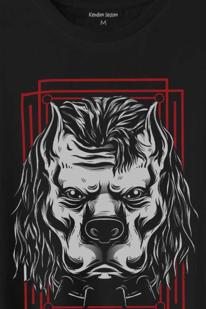 Brave Dog Head Stay Strong Güçlü Kal Gym Spor Baskılı Tişört Unisex (1)