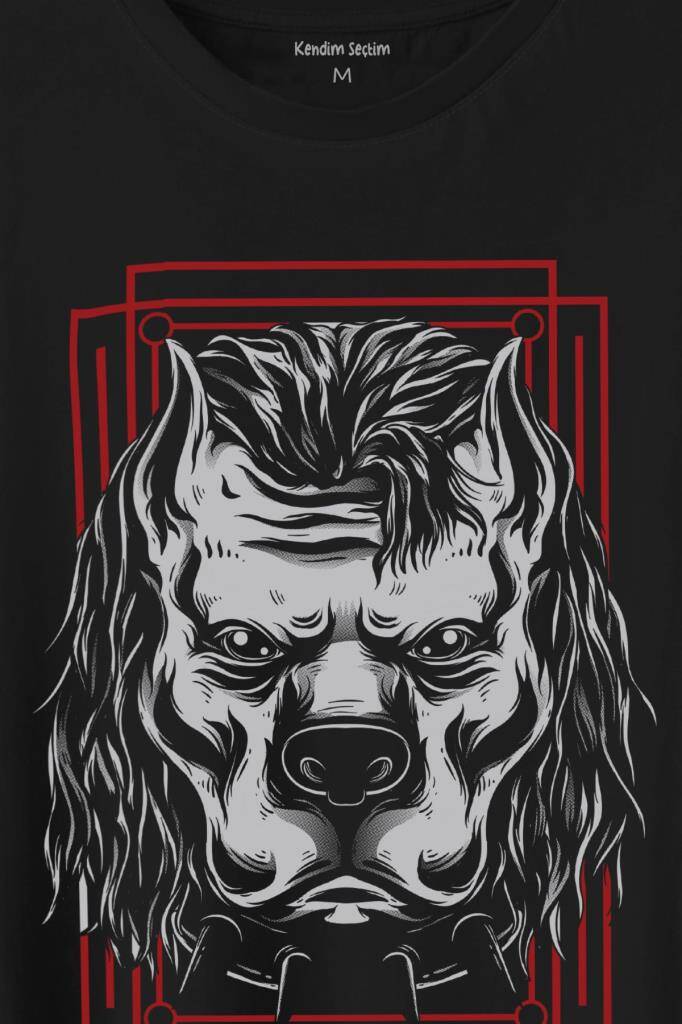 Brave Dog Head Stay Strong Güçlü Kal Gym Spor Baskılı Tişört Unisex (1)