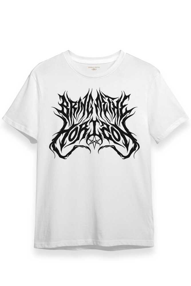 Bring Me The Horizon Metal Music Gitar Baskılı Beyaz Tişört Unisex