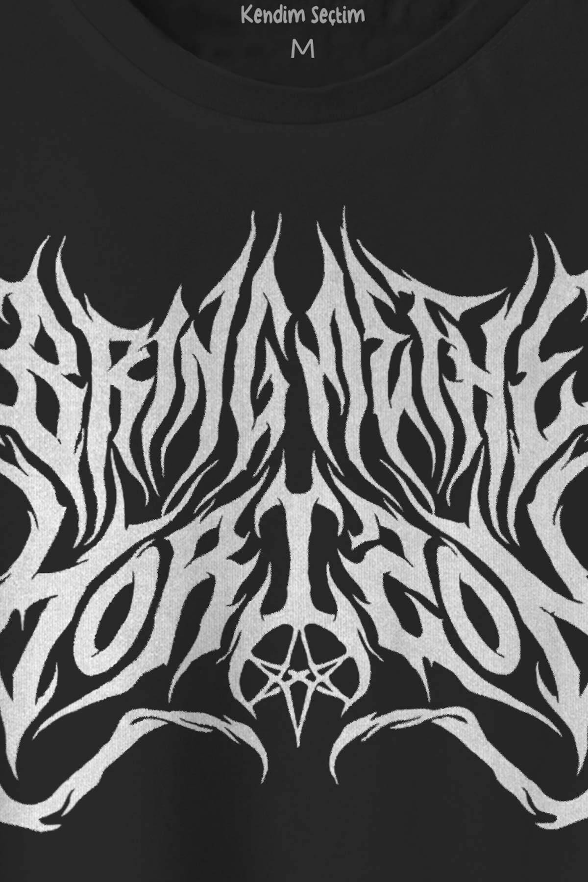 Bring Me The Horizon Metal Music Gitar Baskılı Tişört Unisex Siyah T-shirt (1)