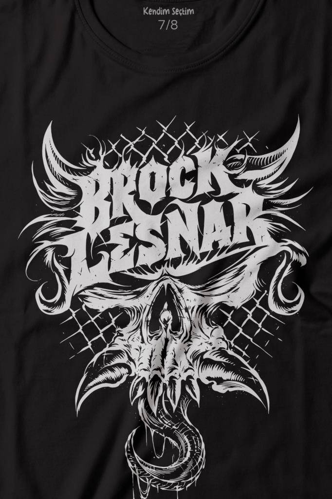 Brock Lesnar Kuru Kafa Logo WWE UFC Amerikan Güreşi Spor Baskılı Çocuk Tişört (1)