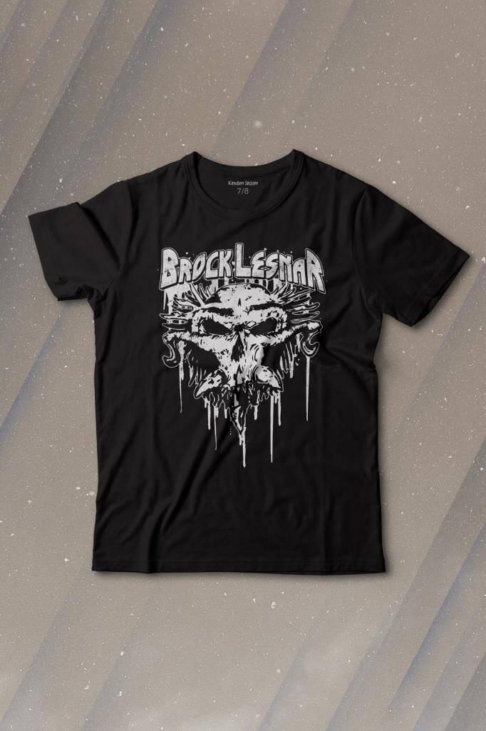 Brock Lesnar Kafatası Logo WWE UFC Amerikan Güreşi Spor Baskılı Çocuk Tişört
