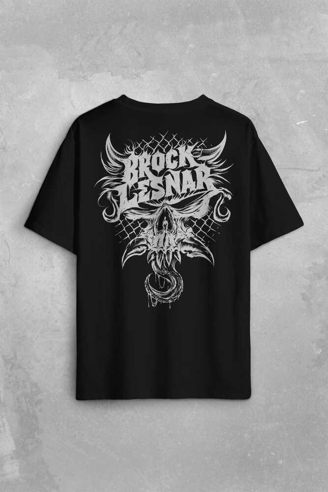 Brock Lesnar Logo Wwe Ufc Amerikan Güreşi Spor Sırt Ön Baskılı Oversize Tişört Unisex