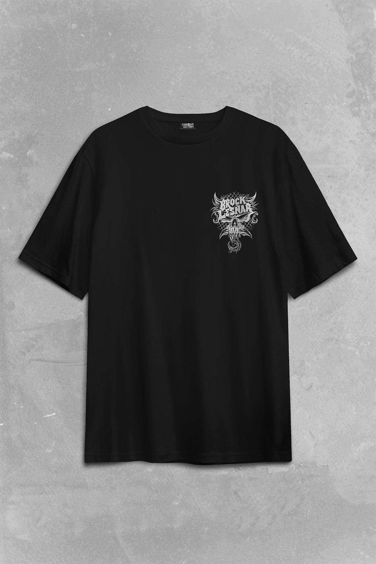 Brock Lesnar Logo Wwe Ufc Amerikan Güreşi Spor Sırt Ön Baskılı Oversize Tişört Unisex (1)