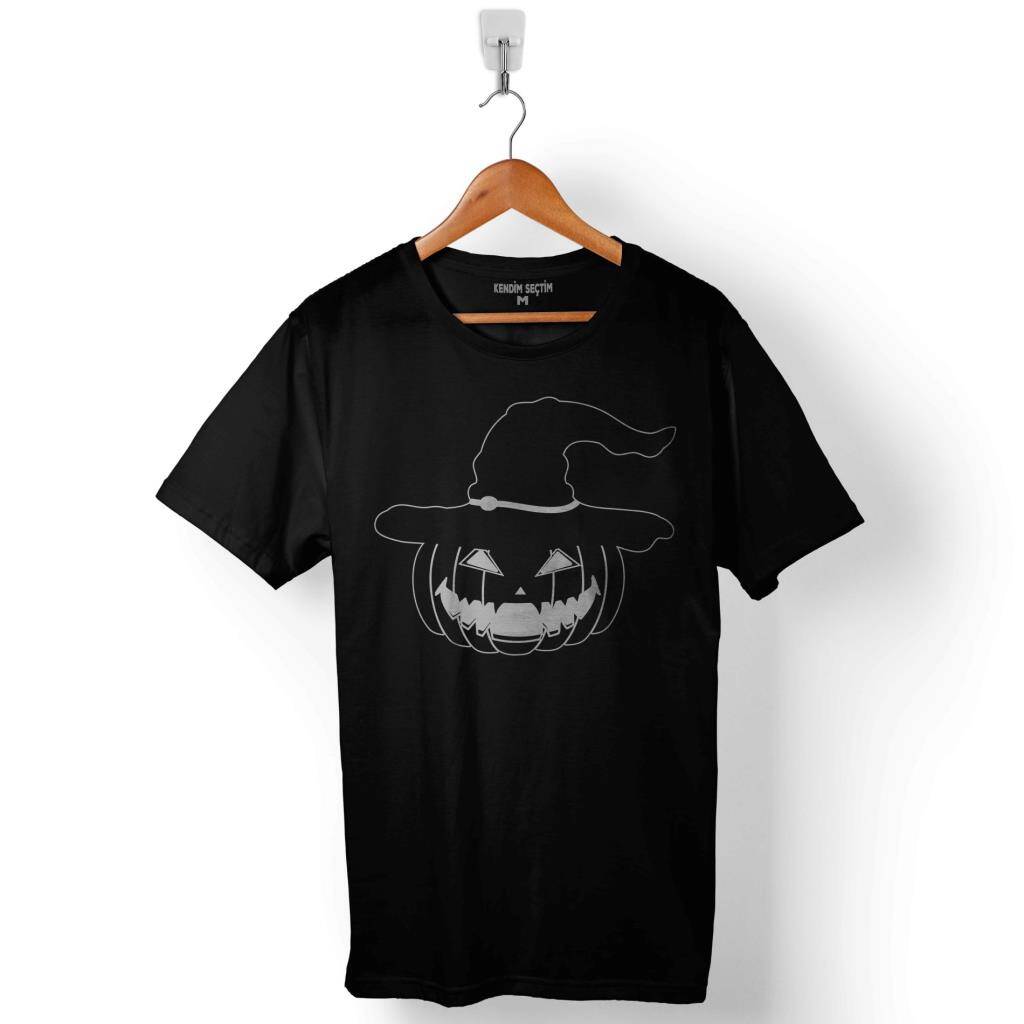 Cadılar Bayramı Halloween Cadı Satanist Skull Baskılı Tişört Unisex T-Shirt - 1