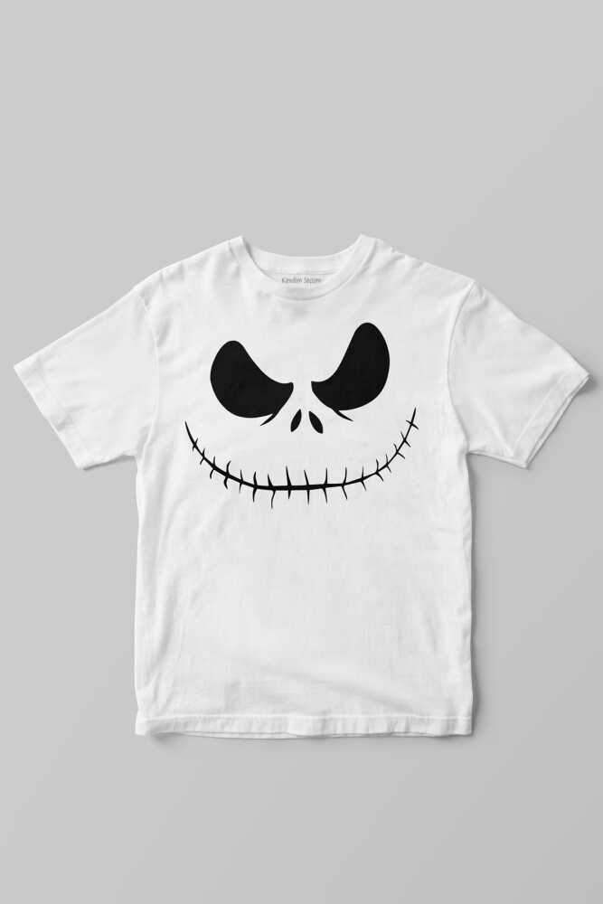 Cadılar Bayramı Halloween Jack The Nightmare Before Christmas Baskılı Çocuk T-shirt Beyaz Tişört T03B4554