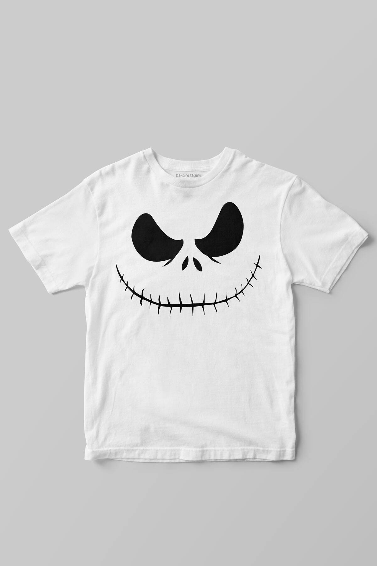 Cadılar Bayramı Halloween Jack The Nightmare Before Christmas Baskılı Çocuk T-shirt Beyaz Tişört T03B4554