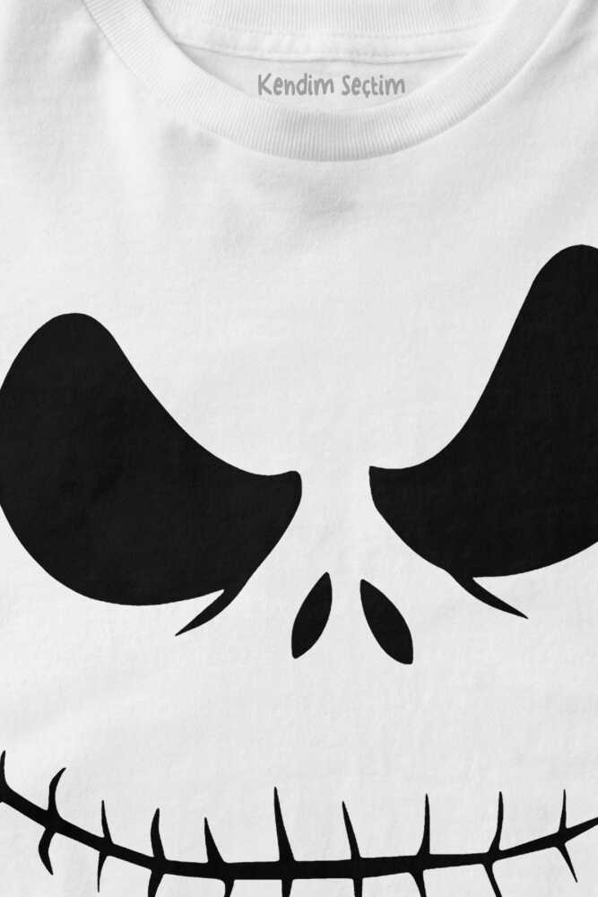 Cadılar Bayramı Halloween Jack The Nightmare Before Christmas Baskılı Çocuk T-shirt Beyaz Tişört T03B4554 (1)