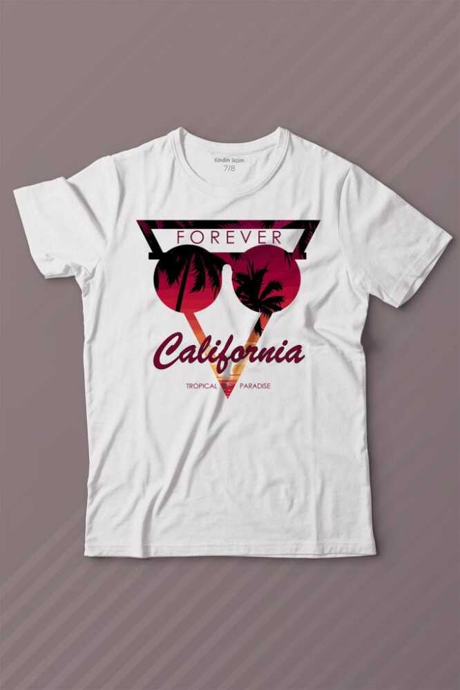 California Forever Yaz Minimal Good Vibe Baskılı Çocuk Tişört