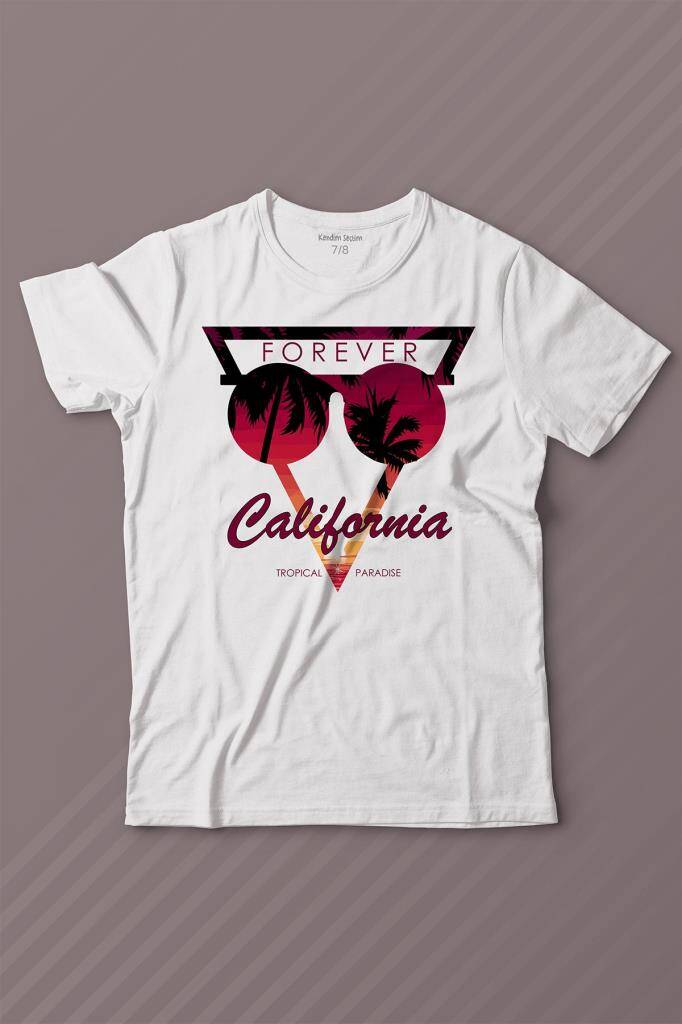 California Forever Yaz Minimal Good Vibe Baskılı Çocuk Tişört