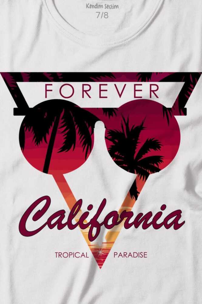 California Forever Yaz Minimal Good Vibe Baskılı Çocuk Tişört (1)