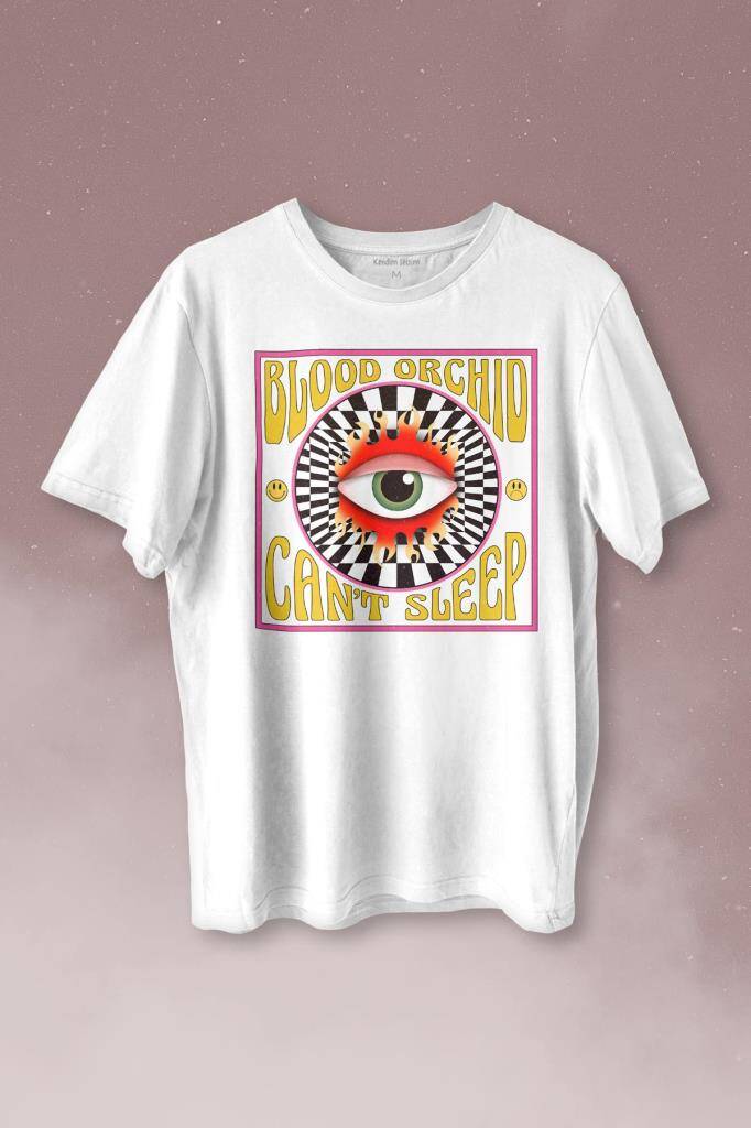 Can't Sleep Urban Street Sokak Wear Baskılı Beyaz Tişört Unisex