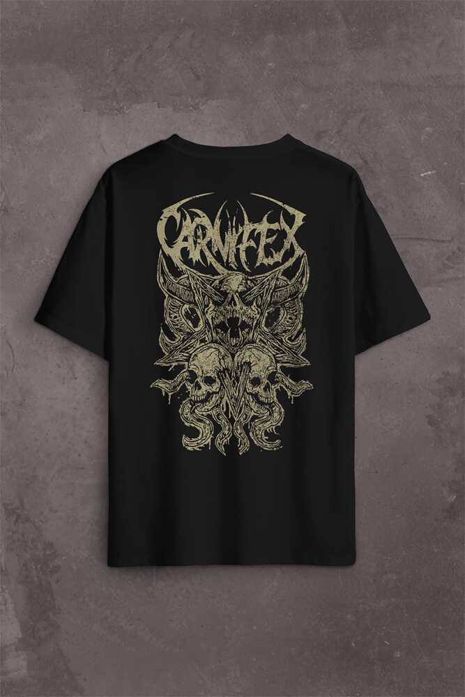 Carnifex Rock Gothic Black Metal Death Music Müzik Sırt Ön Baskılı Oversize Tişört Unisex (1)
