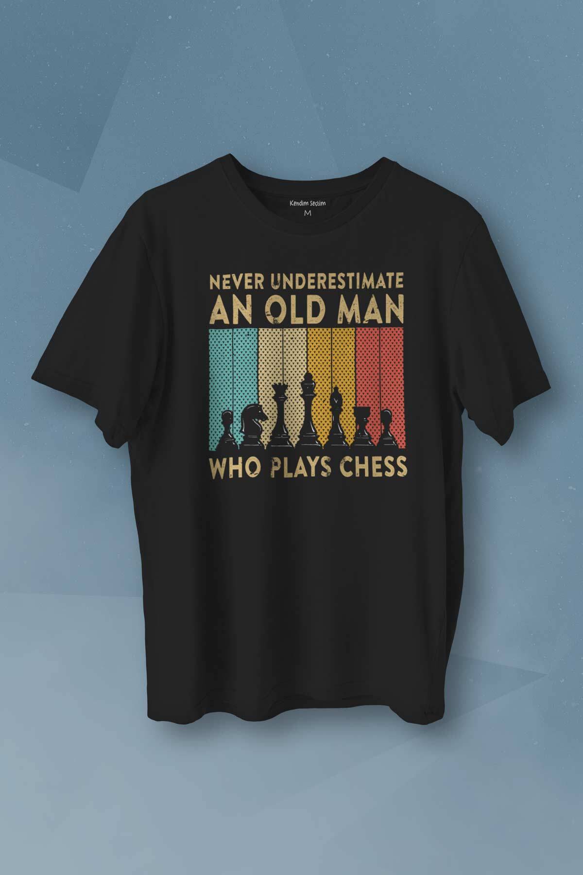 Chess Satranç Retro Vintage Kısa Kollu Baskılı Unisex Tişört