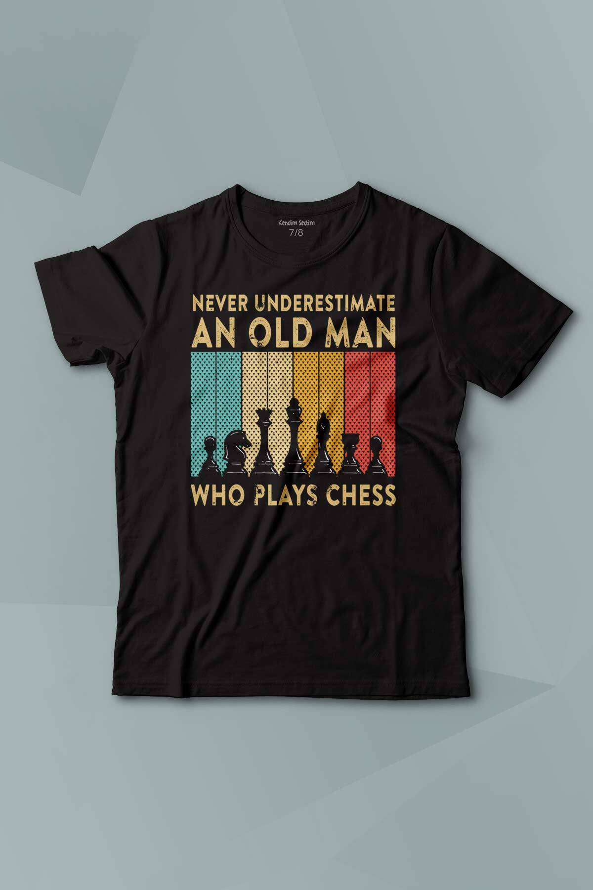 Chess Satranç Retro Vintage Kısa Kollu Baskılı T-shirt Çocuk Tişört - 1