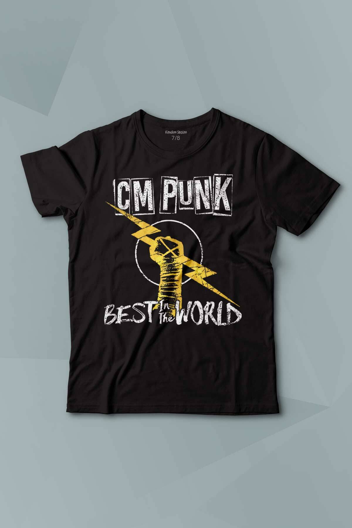 Çocuk T-shirt Best In The World CM Punk Karma Dövüş Gym Spor Siyah Baskılı Tişört