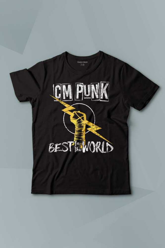 Çocuk T-shirt Best In The World CM Punk Karma Dövüş Gym Spor Siyah Baskılı Tişört