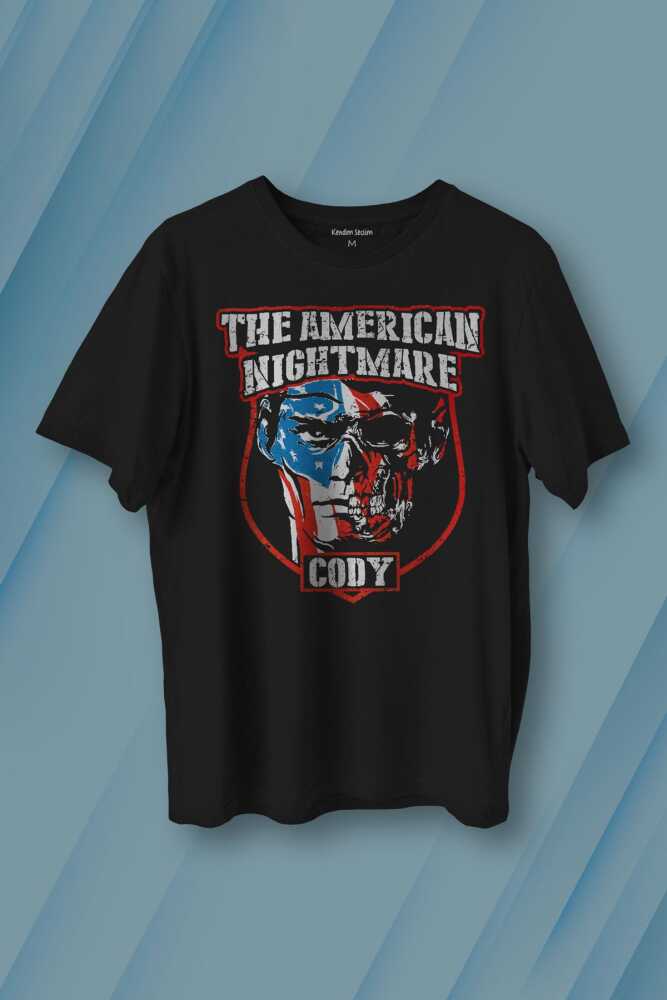 Cody Rhodes Nightmare Family Wwe Amerikan Güreşi Gym Body Kuru Kafa Yüz Baskılı Siyah Tişört Unisex