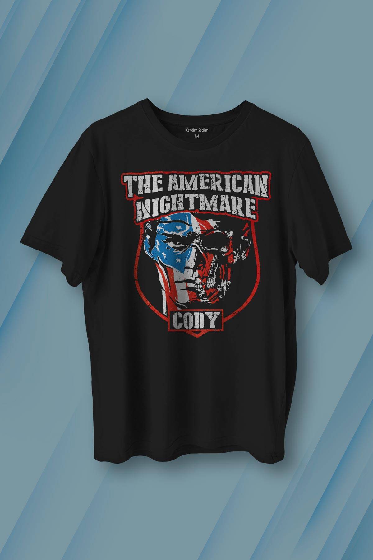 Cody Rhodes Nightmare Family Wwe Amerikan Güreşi Gym Body Kuru Kafa Yüz Baskılı Siyah Tişört Unisex