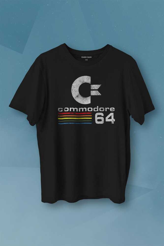 Commodore 64 Nostaljik Eski Oyun Bilgisayar Baskılı Tişört Unisex