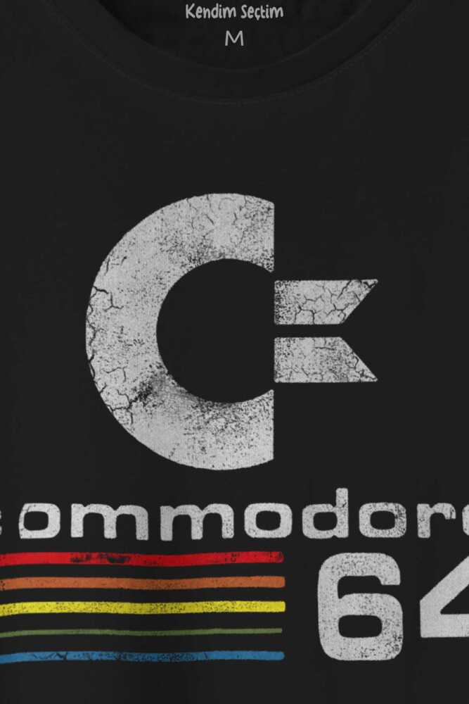 Commodore 64 Nostaljik Eski Oyun Bilgisayar Baskılı Tişört Unisex (1)