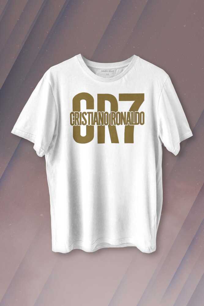 Cr7 Cristiano Ronaldo Best Footballer Baskılı Beyaz Tişört Unisex