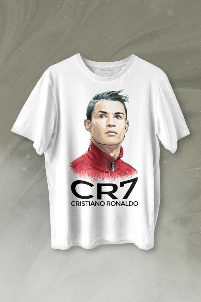 Cr7 Cristiano Ronaldo Manchester United Baskılı Beyaz Tişört Unisex