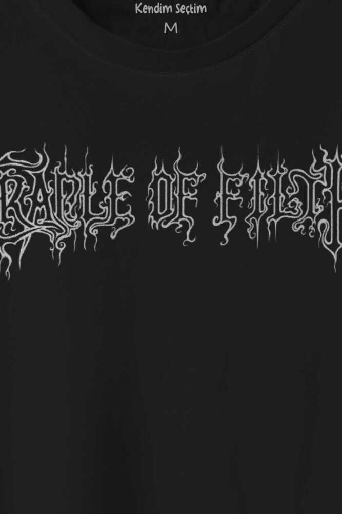 Cradle Of Filth Black Metal Gotik Gothic Goth Music Baskılı Siyah Tişört Unisex (1)