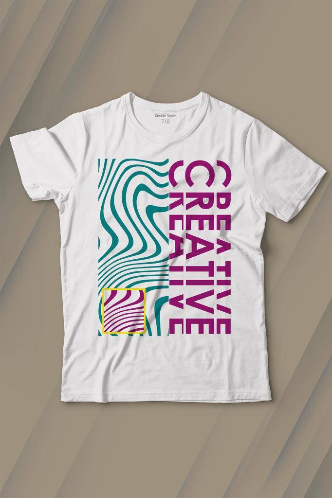 Creative Minimal Color Baskılı Çocuk Tişört