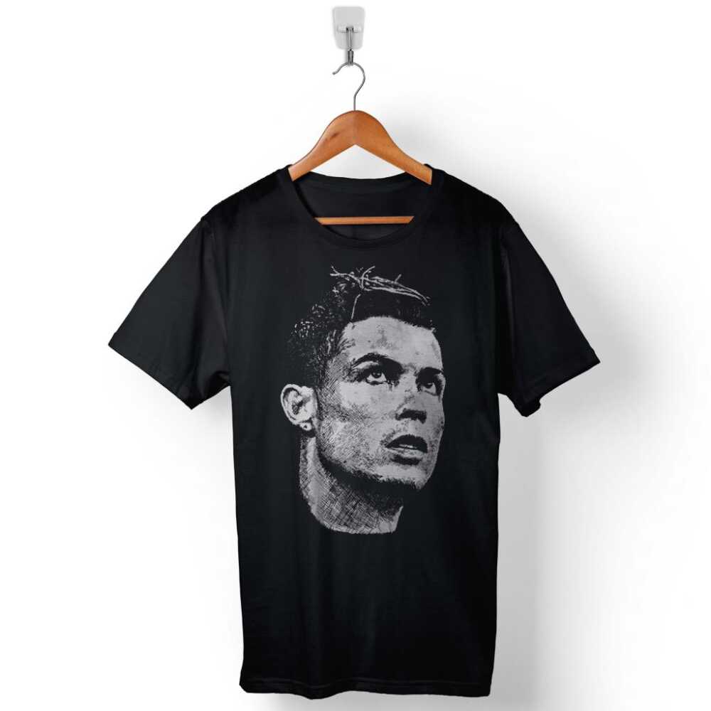 Cristiano Ronaldo Profil Çizim Air Cr7 Typography Siluet Baskılı Tişört Unisex