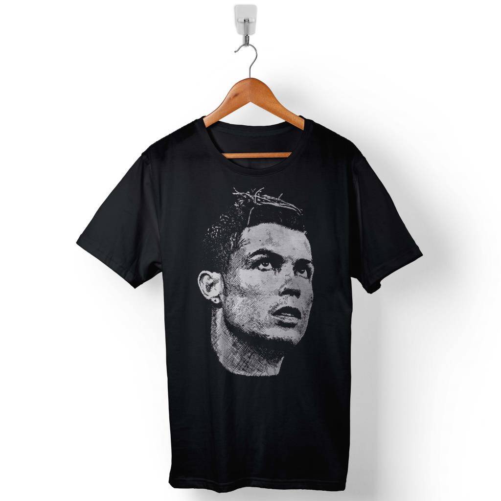 Cristiano Ronaldo Profil Çizim Air Cr7 Typography Siluet Baskılı Tişört Unisex
