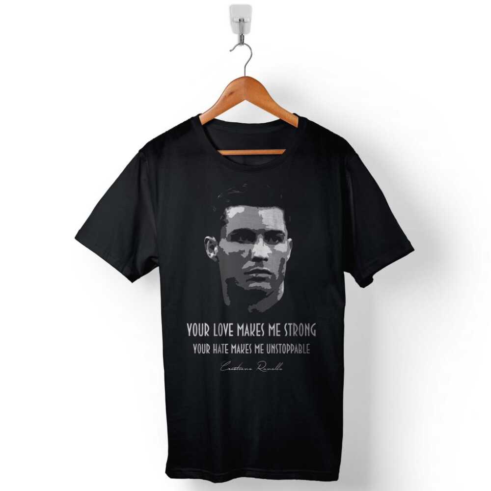 Cristiano Ronaldo Cr7 Typography Siluet Baskılı Tişört Unisex