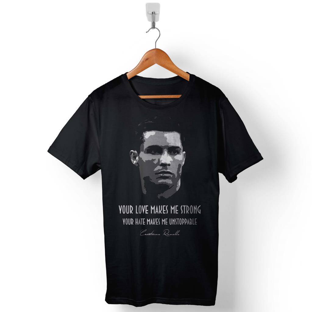 Cristiano Ronaldo Cr7 Typography Siluet Baskılı Tişört Unisex