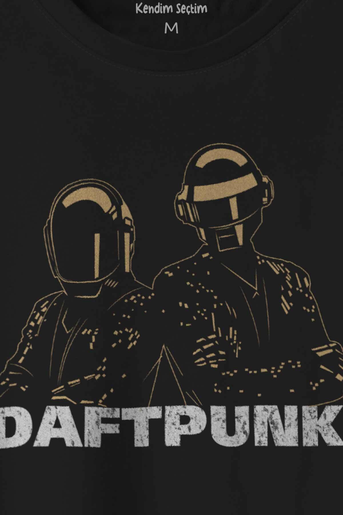 Daft Punk Kasklar Müzik Get Lucky Music Baskılı Tişört Unisex (1)