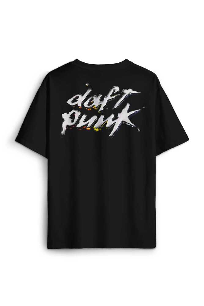 Daft Punk Müzik Get Lucky Music Sırt Ön Baskılı Oversize Tişört Unisex