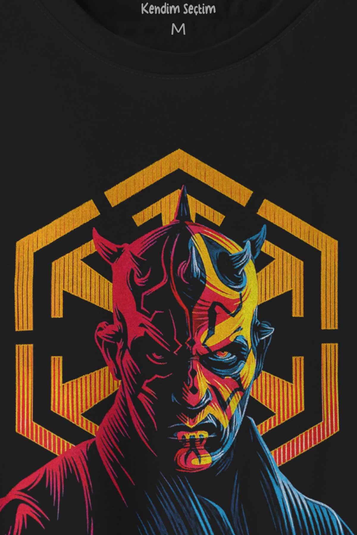Dark Side Star Wars Darth Maul Baskılı Tişört Unisex - 2