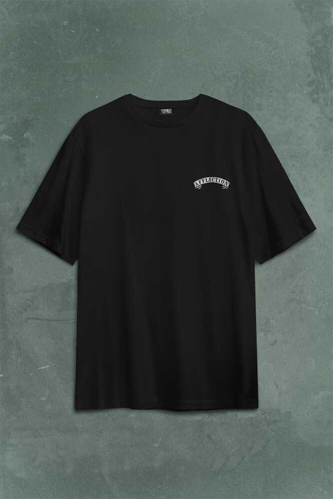 Death Rider Affliction Ölüm Sürücüsü Motosiklet Sırt Ön Baskılı Oversize Tişört Unisex (1)