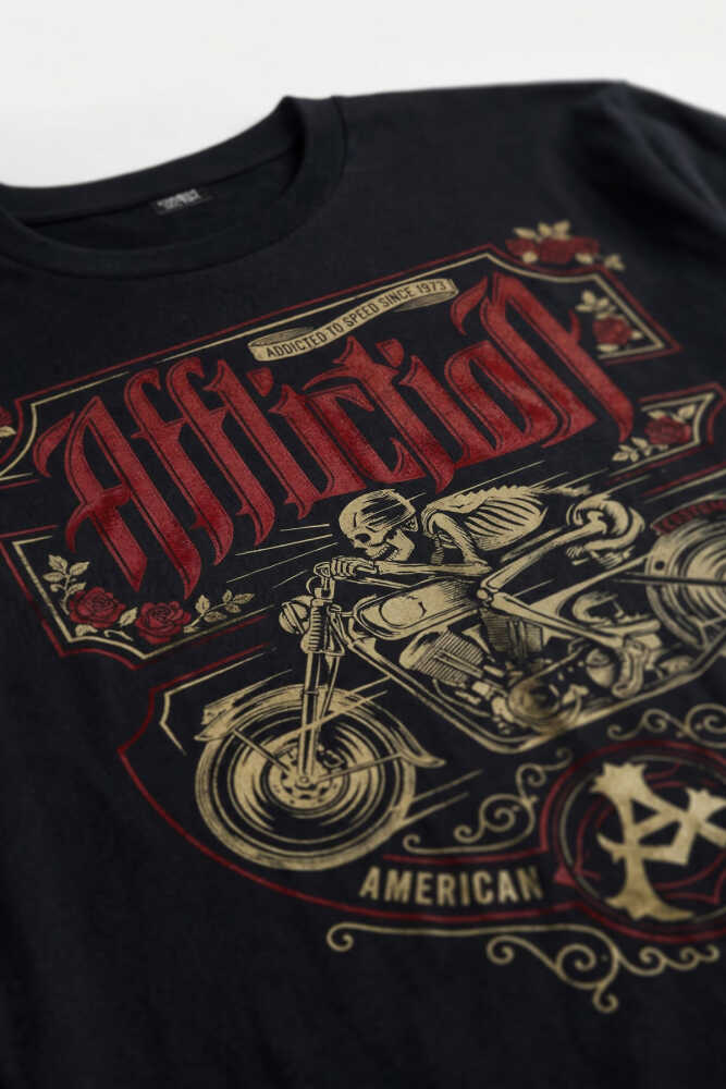 Death Rider Affliction Ölüm Sürücüsü Motosiklet Siyah Uzun Kollu Tişört - 6