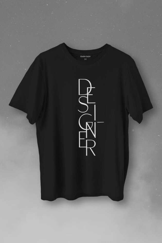 Designer Grafiker Desenci Çizimci Graphicer Baskılı Siyah Tişört Unisex