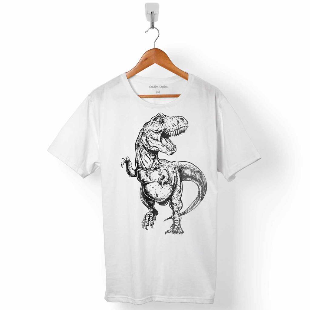 Dinozor Siluet Tasarım Erkek Tişört