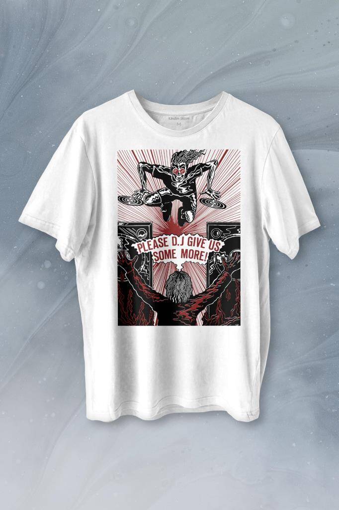 Dj Give Some Music Elektronik Müzik Baskılı Tişört Unisex