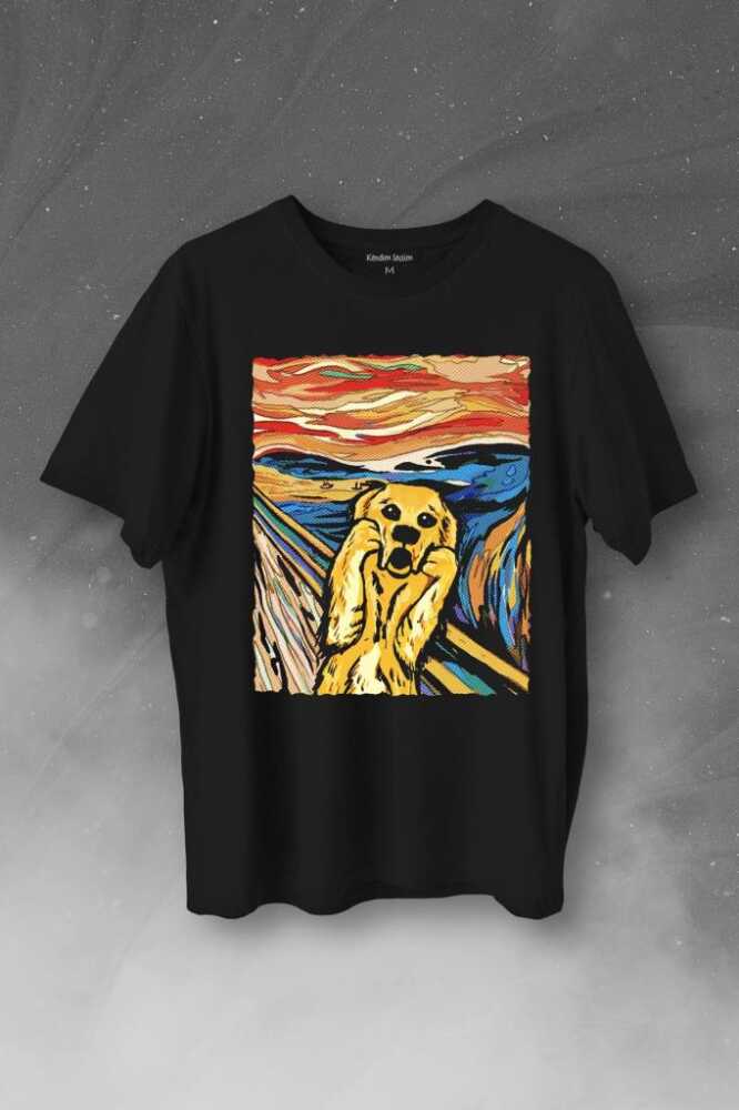 Dog Scream Munch Çığlık Urban Street Wear Baskılı Tişört Unisex